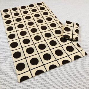 Vintage 70s WABASSO Geometric Brown Dots Pillowcase Set: Retro Mod Home Textile